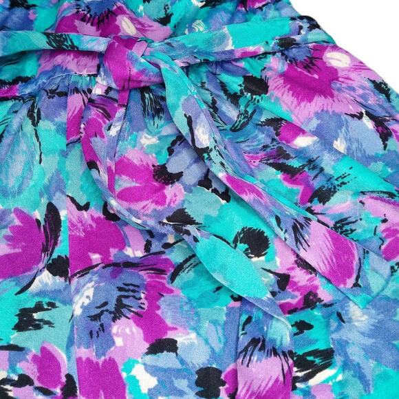 Vintage Maxine of Hollywood Blue Floral Bathing Suit with Belt - Picture 6 of 6